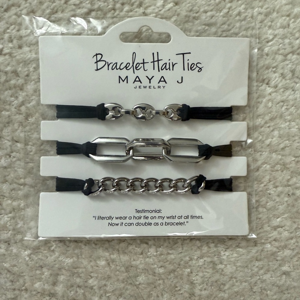 Maya Black Bracelet Hair Ties